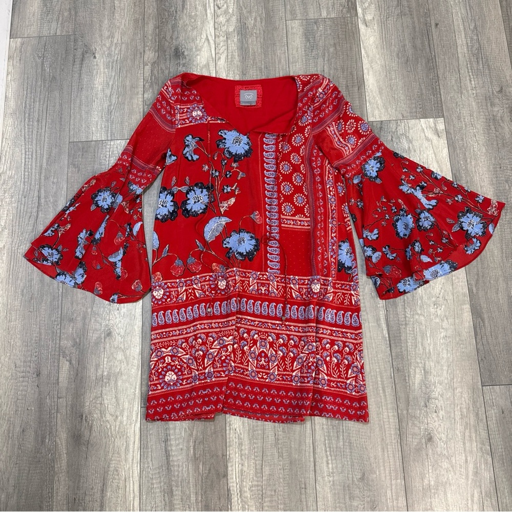 Vanessa Virginia Floral Flutter Sleeve Dress
